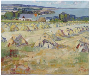 Landskap Med Hökrakar by Nis STOUGAARD - auction artwork with signature