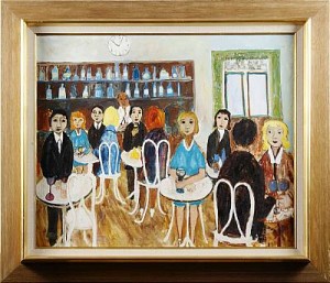 Caféinteriör by Rickard KRANTZ - auction artwork with signature