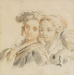 Studie Av Tre Kvinnor Med Hättor by Carl Fredrik Von BREDA
