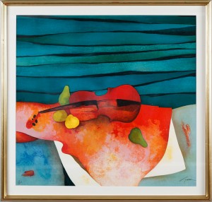 Komposition Med Fiol by Claude GAVEAU - auction artwork with signature