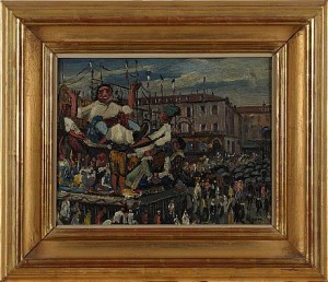 Carneval De Nice by Louis Jacques VIGON - auction artwork with signature