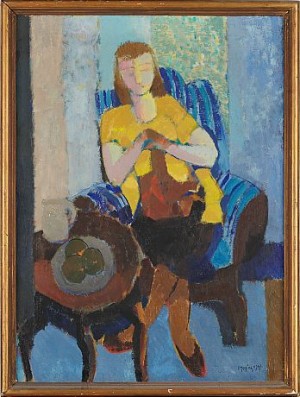 Interiör Med Kvinna by Ivar MORSING