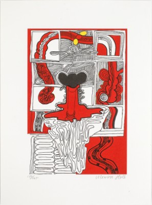 Komposition Med Rött by Monica HÖLL - auction artwork with signature