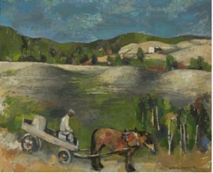 Mann Og Hest I Arbeid by Erling ENGER