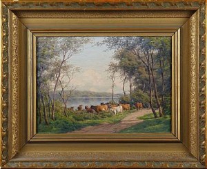 Kor Vattnas by Carl Frederick BARTSCH - auction artwork with signature