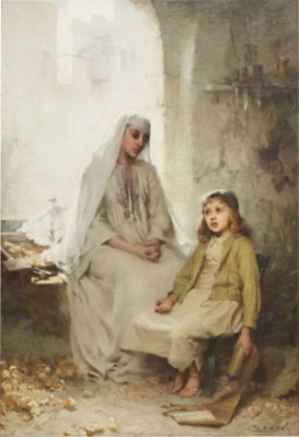 Mor Och Dotter by James CLARK - auction artwork with signature