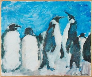 Pingviner by Thomas ÅBERG - auction artwork with signature