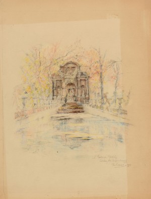(2) La Fontaine Medicis Du Jardin Du Luxembourg by Charles JOUAS