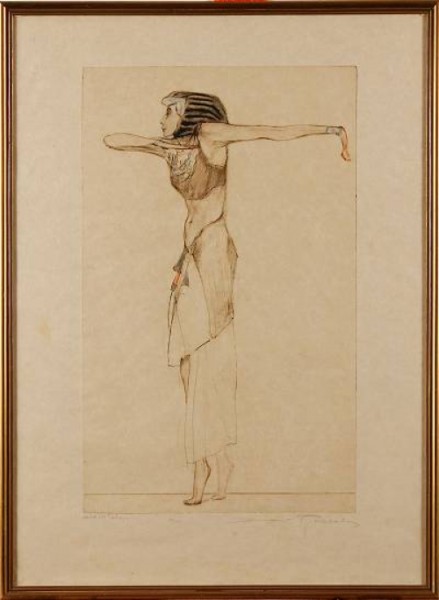 Orientalisk Dansös by Thomas Stuart MILNER - auction artwork with signature