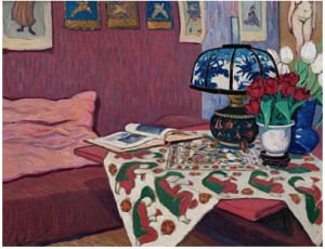 Rødt Interiør by Per GJEMRE - auction artwork with signature