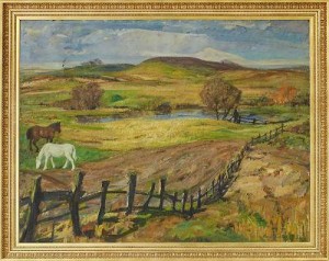 Hästar I Landskap by Carl Joseph SCHWENN - auction artwork with signature