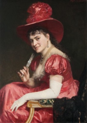 A Woman In A Red Dress by Yuri Yakovlevich LEMAN