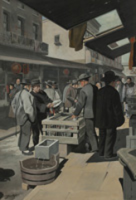 Figures In A Chinatown Street Market by Arthur Burnside DODGE