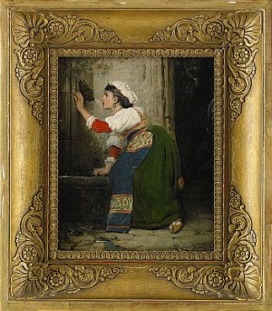 Flicka Vid Brunn by Celestin Joseph BLANC - auction artwork with signature