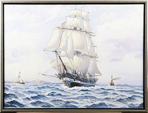 Efter Jacob Hägg: Korvetten Norrköping Vid Landsort 1918 by Ulf EKLUND