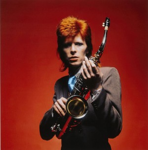 David Bowie With Sax by Mick ROCK - auction artwork with signature