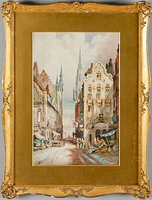 Stadsmotiv by C. J. KEATS - auction artwork with signature
