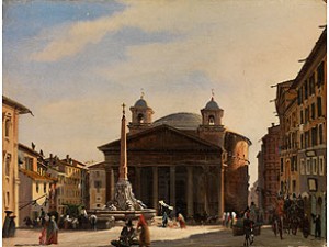 Das Pantheon In Rom by Cavaliere Ippolito CAFFI