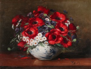 Blomsterstilleben by Tilly MOES - auction artwork with signature