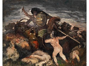 Antik-mythologische Kampfszene by Friedrich HELL - auction artwork with signature
