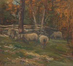 Grazing Sheep by Alfred Bryan WALL
