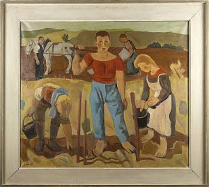 Bauern Auf Dem Feld by Erwin POHL - auction artwork with signature