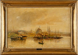 Hamnmotiv by Arnold Hendrik KONING - auction artwork with signature