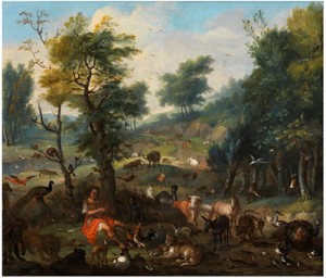 Orpheus Bezaubert Die Tiere Im Paradies by Johann Georg De HAMILTON