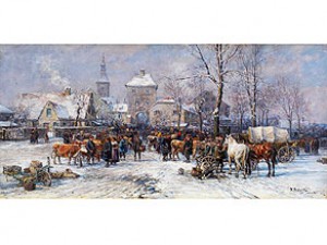Viehmarkt In Dachau by Karl STUHLMÜLLER