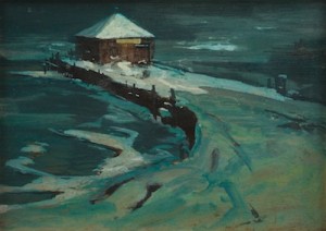 Winter Landscape With Pier by Carl Frederick GAERTNER