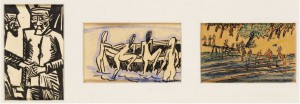 Sammlung Von Drei Vom Künstler Bemalten Und Beschriebenen Ansichtskarten by Erich HECKEL