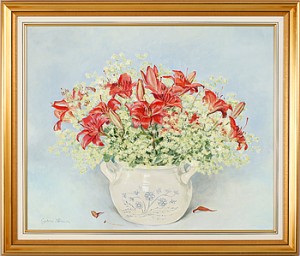 Daggkåpa Och Liljor by Gudrun NILSSON - auction artwork with signature
