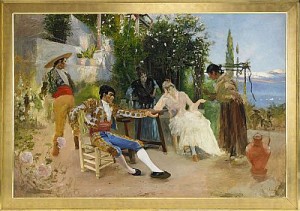 La Buenaventura (spådomen). Signerad H. Birger G.m. S.a.p (konstnärens Far Sven August Petterson) by Hugo BIRGER