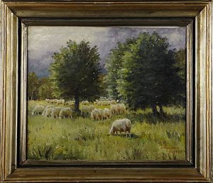 Motiv Från Drottningholm, Landska Med Får by Greta GERELL