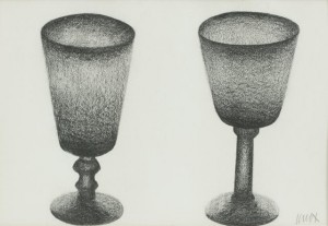 Glass Beakers by Jack KNOX - auction artwork with signature