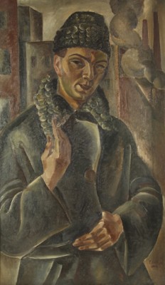 Man On A Grey Street by Peter SIABKIN - auction artwork with signature