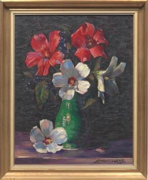 Hibiscus Still Life by Richard SEDLON - auction artwork with signature