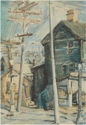 Buffalo Street Scene by Ethelyn Pratt COBB - auction artwork with signature