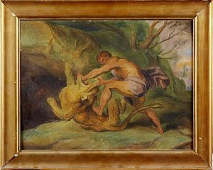 Rubens: Simson Och Lejonet. Copia Efter Rubens by Einar JOLIN