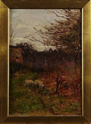 Landskap Med Får by Sidney Grant ROWE - auction artwork with signature