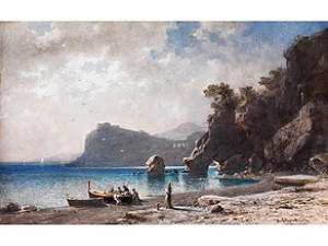 Der Strand Von Capri by Albert DRESSLER - auction artwork with signature