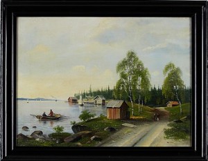 Insjömotiv Med Fiskar by Carl LEVEAU