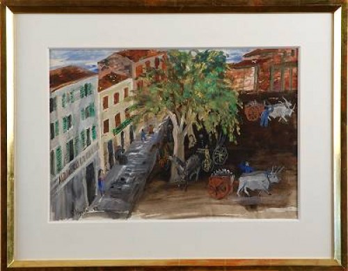 Italiensk Stadsbild by Gösta NYRÉN - auction artwork with signature