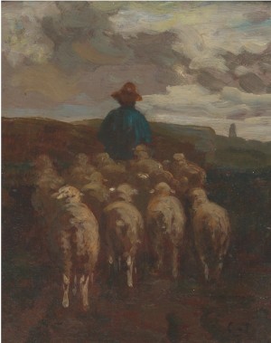 Shepherd And Sheep by Constant TROYON