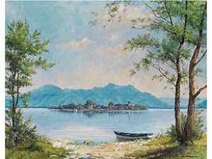 Chiemsee Mit Blick Auf Die Fraueninsel by Max MARTENS