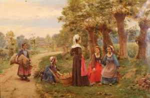 Women In A Garden by César PATTEIN - auction artwork with signature
