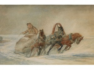Russische Troika Im Schneegestober by Rudolf Feodorovich FRENTZ