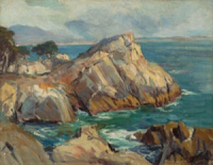 Coastal With Cypress Trees, Likely 17 Mile Drive by Orrin Augustine WHITE