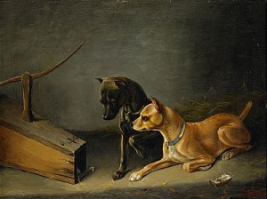 Hundvalpar Vid Råttfälla by Johan Von HOLST