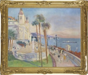 Promenade Sur La Côte D'azur by Lucien ADRION